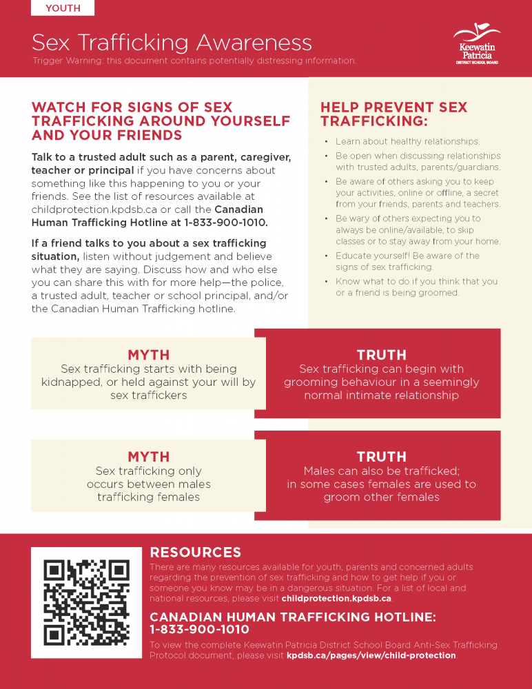 Sex Trafficking Awareness Resources For Youth Keewatin Patricia District School Board 3110